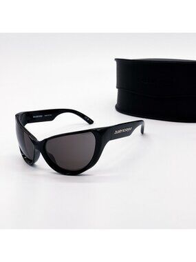 NEW BALENCIAGA BB0201S 001 SUNGLASSES BLACK OVERSIZED WOMEN EYEWEAR BALENCIAGA